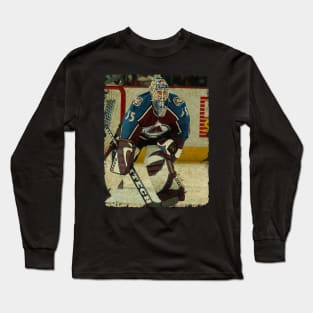 Tommy Salo in Colorado Avalanche Long Sleeve T-Shirt